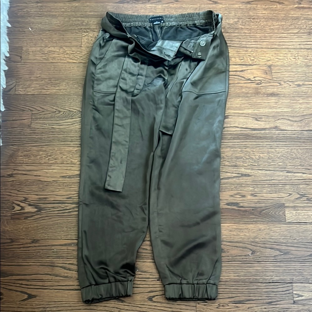 Silky Olive Green Women’s Sanctuary Pants Size 27. Loose Fitting , Almost Cargo